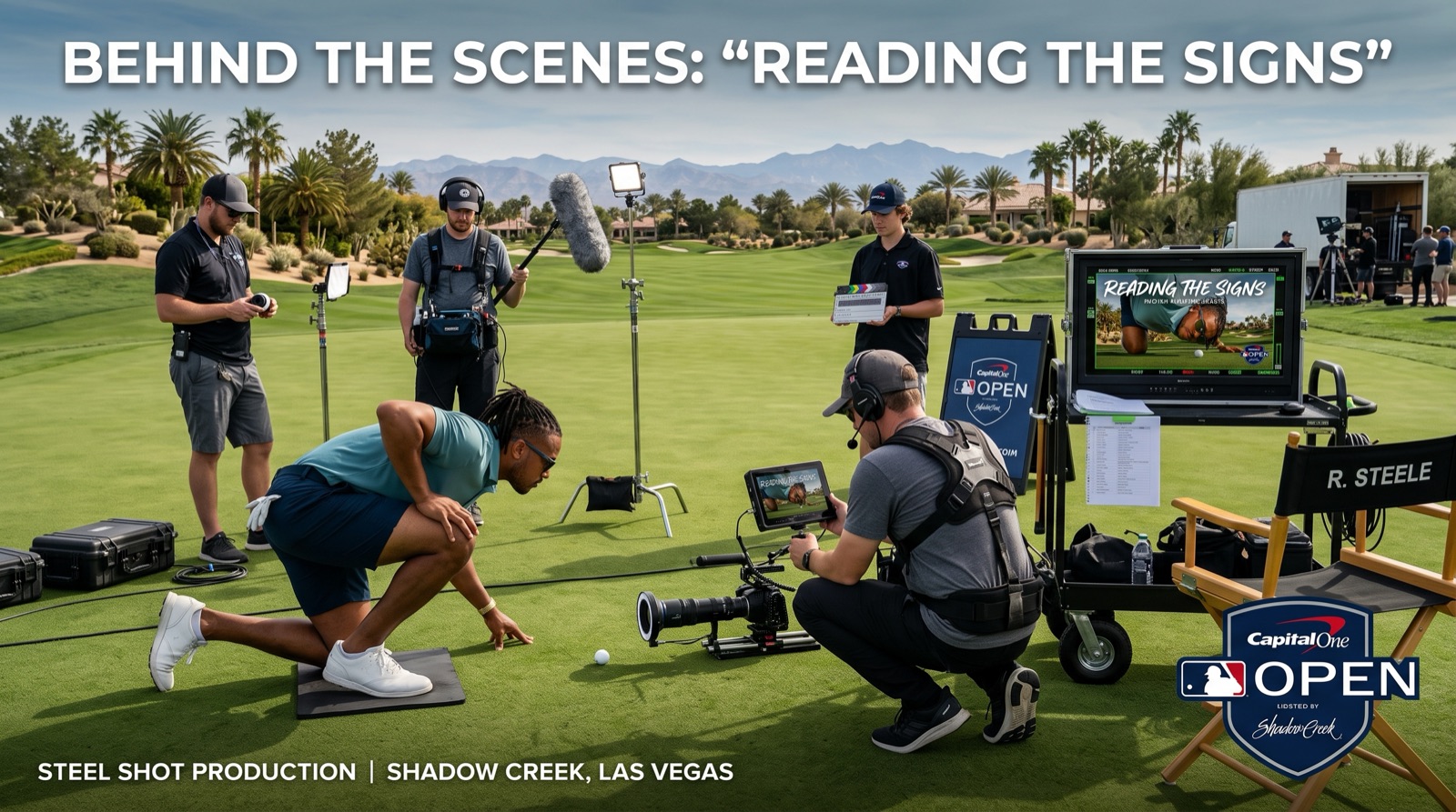 Behind the scenes of Reading the Signs — crew filming on the range